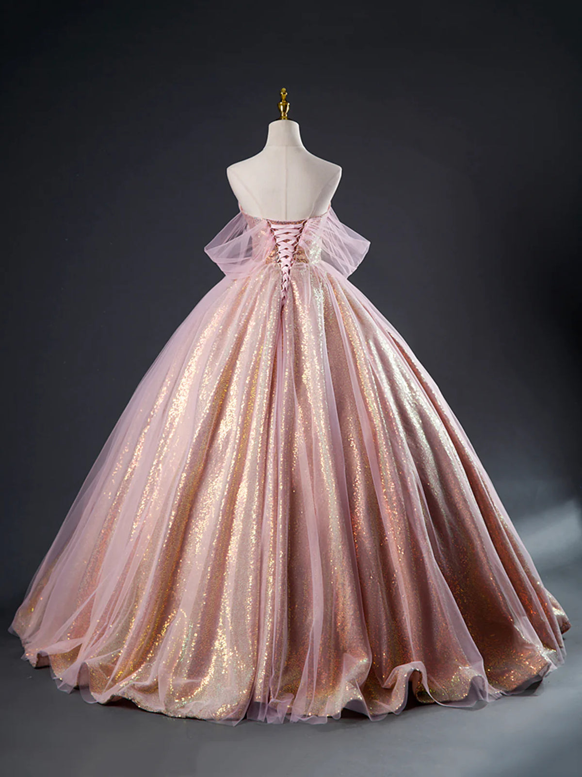 Prom Dresses 2025 Black Girl, Pink Tulle Sequins Long Prom Dress, Pink Tulle Long Formal Evening Gowns
