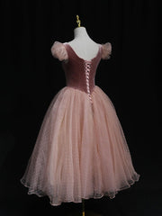 Homecoming Dresses 2028, Pink tulle short prom dress pink tulle homecoming dress