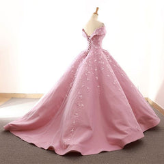 Formal Dresses For Fall Wedding, Ball Gown Pink Quinceanera Dresses Sweet 16 Dresses Lace Up
