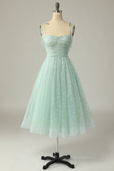Bridesmaid Dresses Short, Princess Mint Green Daisy Midi Party Dress