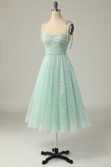 Bridesmaid Dresses By Color, Princess Mint Green Daisy Midi Party Dress