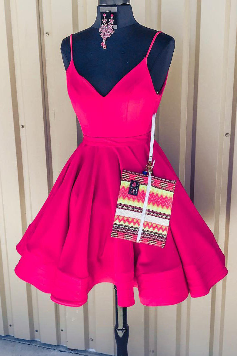 Evening Dresses Australia, Princess Short Hot Pink Homecoming Dress