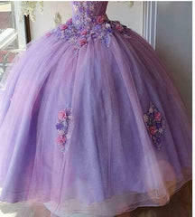 Bridesmaid Dress Spring, Princess Tulle Long Prom Dress with Flower,Ball Gowns Quinceanera Dresses