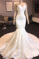 Wedding Dress Long, Princess White Sweetheart Mermaid Court Train Wedding Dresses