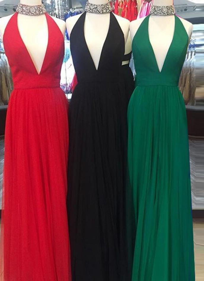 Prom Dress Shop Near Me, Newly A-Line/Princess V Neck Red Tulle 2024 Prom Dresses