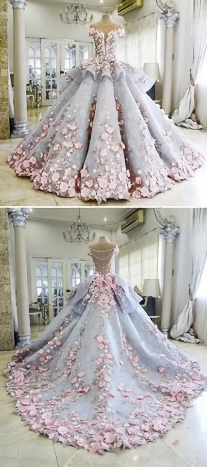 Wedding Dress Website, Pretty Light Blue Backless Long Princess Prom Dresses