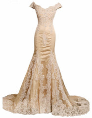 Pink Formal Dress, champagne prom dresses lace elegant appliques  tulle mermaid evening dresses v neck celebrity party dresses