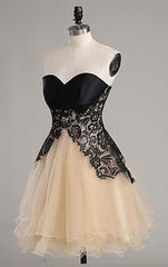 Bridesmaids Dress Mismatched, Black Lace Sweatheart Cute Short custom Elegant Wowen Short For Teens Prom Dresses