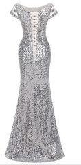 Party Dresses For 26 Year Olds, The long mermaids with a silver Evening Dresses