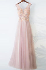 Bridesmaid Dress Winter, Pink Long A Line Simple Cheap Lace Up Prom Dresses
