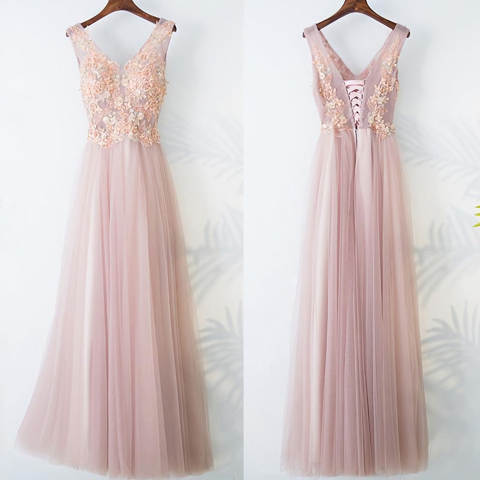Bridesmaids Dresses Winter, Pink Long A Line Simple Cheap Lace Up Prom Dresses