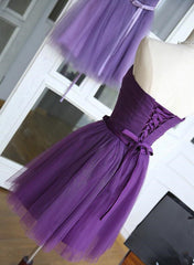 Formal Dresses Over 62, Lovely Dark Purple Tulle 2024 Short Homecoming Dresses