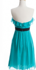 Tights Dress Outfit, Custom Made Strapless Ruffled Ruched Chiffon Short Homecoming Dresses
