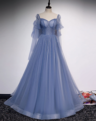 Party Dresses Shops, Tulle Sweetheart Long Prom Dress, Tulle Formal Dress