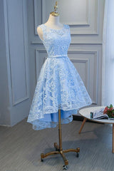 Homecomming Dresses Black, Blue High Low Fashionable Homecoming Dress, Cute Prom Dress