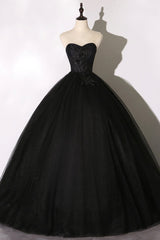 Homecoming Dress Elegant, Black Lace Long Ball Gown Dress, A Line Formal Dress
