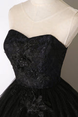 Homecomming Dresses Short, Black Lace Long Ball Gown Dress, A Line Formal Dress