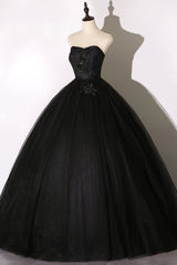 Homecoming Dress Long, Black Lace Long Ball Gown Dress, A Line Formal Dress