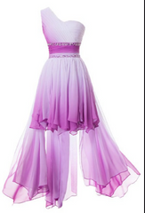 Party Dresses Outfits, One Shoulder High Low Chiffon Bridesmaid Dresses, Homecoming Gowns For Juniors