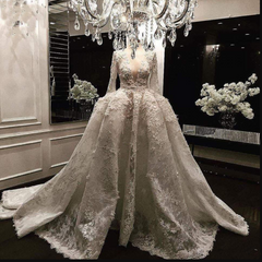 Wedding Dress Lace A Line, Vestido De Noiva 2024 Lace Long Sleeves Ball Gown Wedding Dresses, Appliques Dubai Arabia Bride Dress, Princess Wedding Gowns