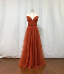 Short Prom Dress, Bridesmaid Dresses, Burnt Tulle Bridesmaid Dress, 2024 Spaghetti Straps Boho