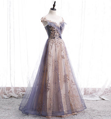 Homecoming Dresses 26 Year Old, Cute Tulle Sequins Long Prom Dress, Evening Dress