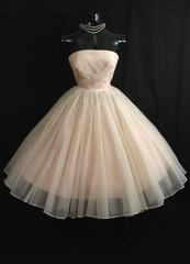 Prom Dress 2036, Ball- Short Strapless Tulle Prom Dresses