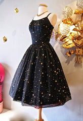 Maxi Dress Outfit, sexy spaghetti straps black shiny short homecoming dress party dresses