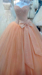Bridesmaids Dresses Beach, Real Made Sweetheart Princess Lace Up Tulle New Arrival Prom Dresses