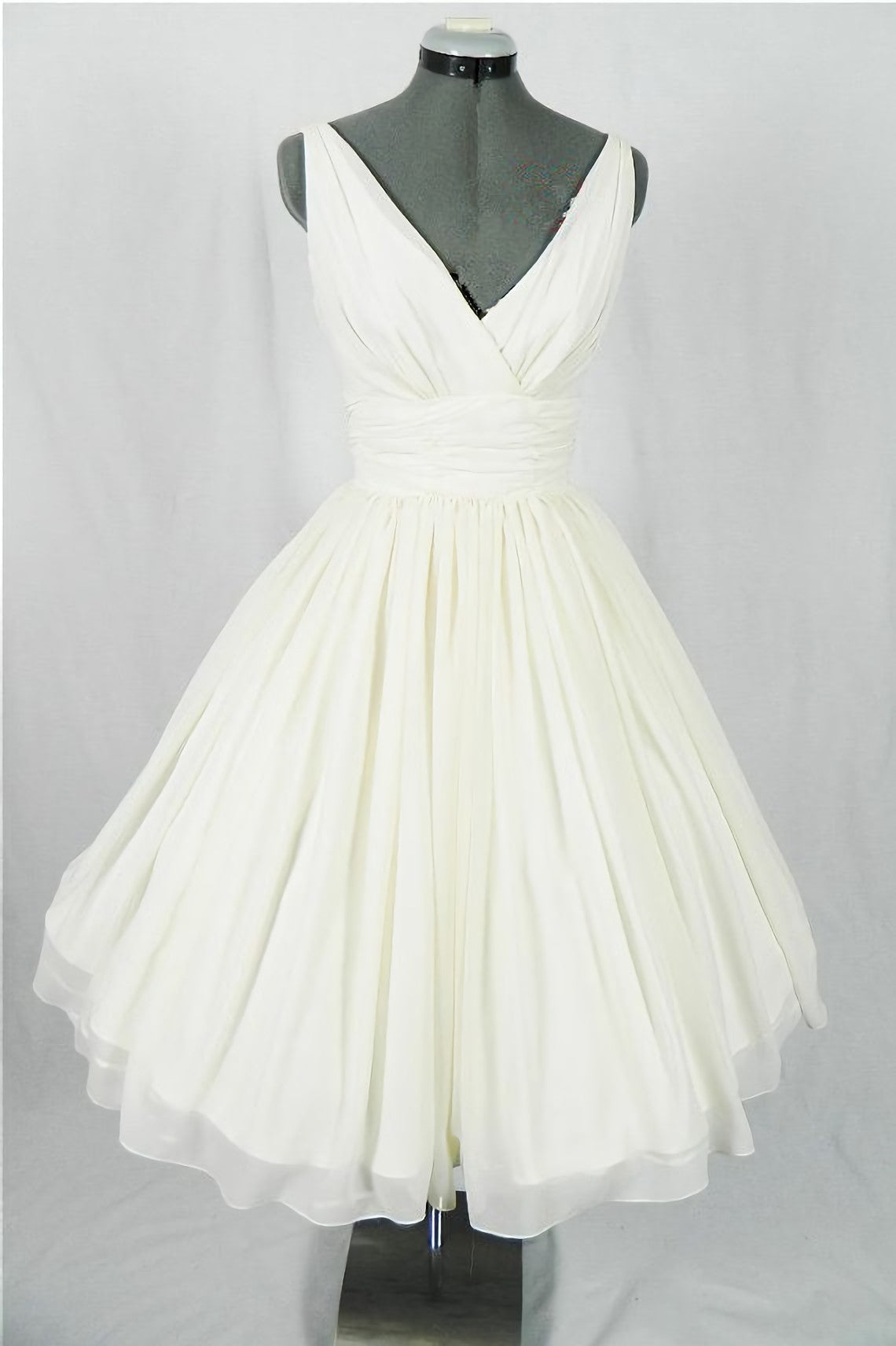 Wedding Dress For Spring, New Arrival V Neck Ivory Simple Short The Charming Chiffon Heomcoming For Homecoming Dresses
