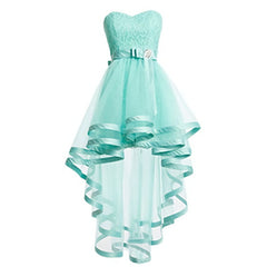 Bridesmaid Dresses With Lace, Mint Tulle Homeocming For Teens Pretty Cheap Simple Short Lace Prom Dresses