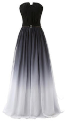 Bridesmaid Dress Design, Hot Sales Navy Blue Ombre Gradient Chiffon Long Black Belt Ombre Black Gradient Custom Made Cheap Women Prom Dresses