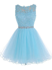 Party Dress Long Sleeve Mini, Lace Blue Fitted Short Cute Sweet 16 For Teens Homecoming Dresses