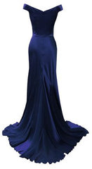 Dress To Impression, red mermaid off shoulder navy blue prom dresses mermaid satin backless charming formal evening gowns 2024 party dress