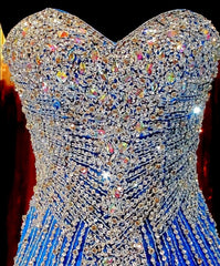 Party Dresses Ideas, Royal Blue Prom Dresses, Royal Blue Prom Dress, Silver Beaded Formal Gown Mermaid Beadings Prom Dresses, Evening Gowns Tulle Formal Gown For Senior Teens