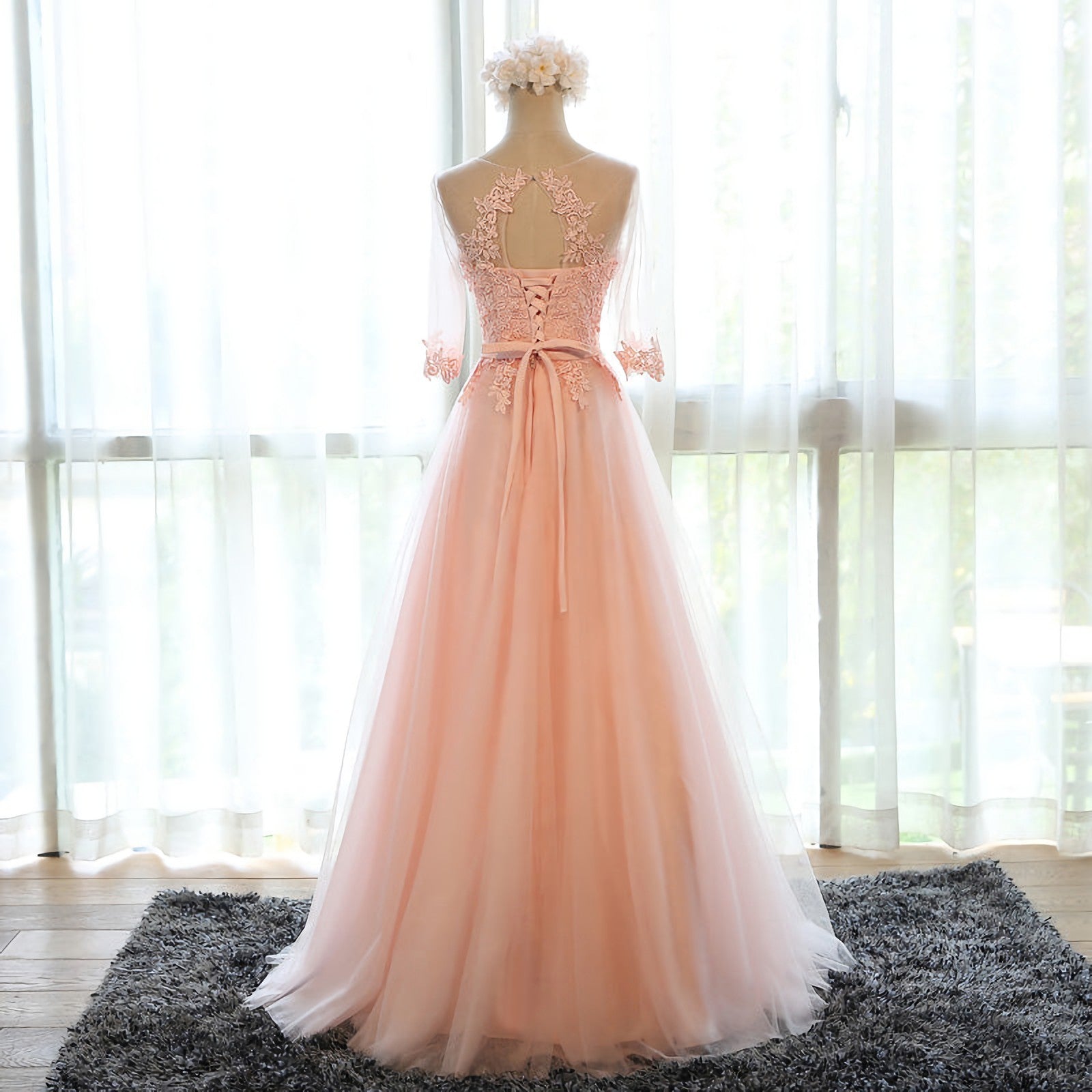 Party Dresses For Over 62S, pink chiffon long womens long Evening Dresses
