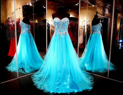 Party Dresses For Girls, Sweetheart Beaded Illusion Fashion New Style Evening Dresses