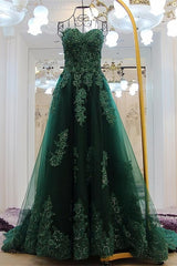 Bridesmaids Dresses With Sleeves, Sweetheart Long Lace Green Sweep Train Lace Up Prom Dresses