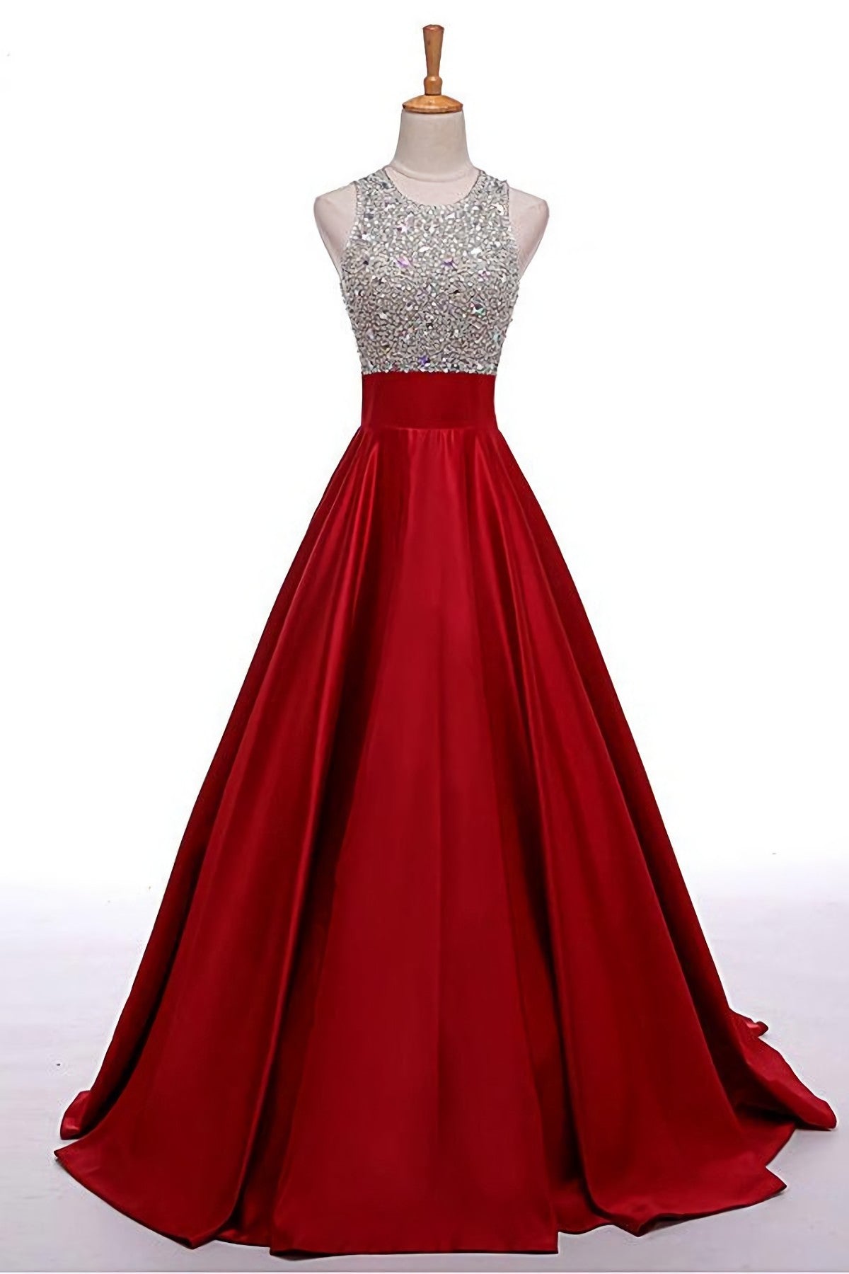 Bridesmaid Dresses Pinks, High Low Beaded Red Beautiful Simple Cheap Modest Prom Dresses