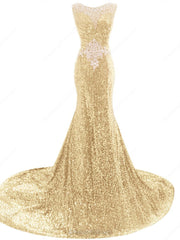 Bridesmaids Dress Websites, Sequins Court Train Crystal Detailing Trumpet Mermaid Sexy Beading Prom Dresses