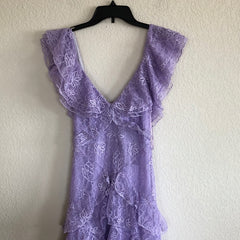 Party Dress For Summer, Purple Lace Long Prom Dress Backless Evening Dress Stunning Maxi Dress