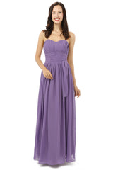 Prom Dresses Shopping, Purple Sleeveless Chiffon Long With Lace Up Bridesmaid Dresses
