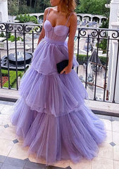 Party Dresses Black, Purple Tulle A-line Spaghetti Straps Prom Dresses, Long Formal Dress,dresses for party events