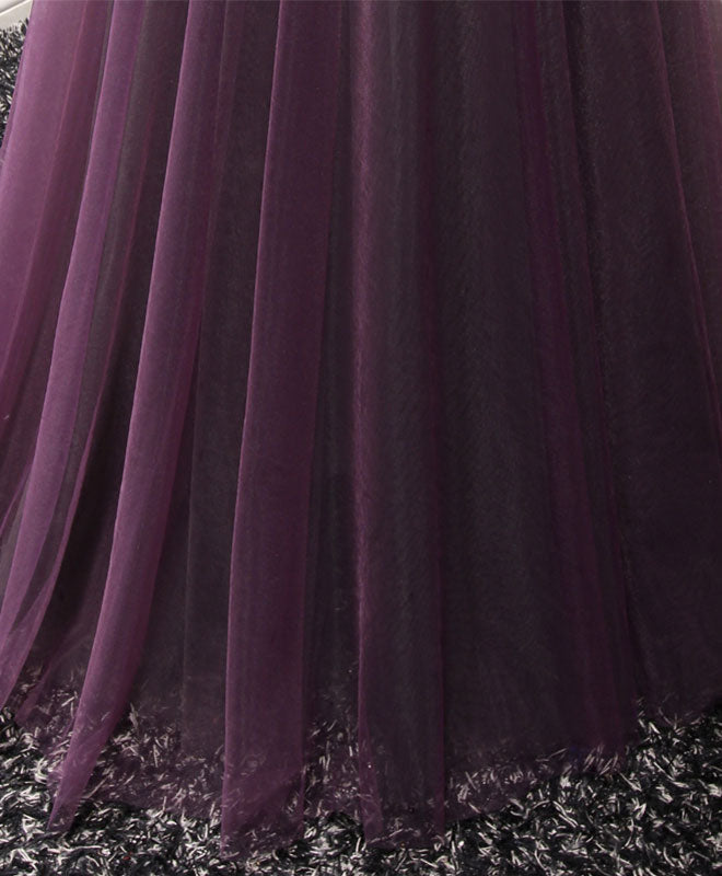 Formal Dresses Truworths, Purple Tulle Lace Off Shoulder Long Prom Dress, Purple Evening Dress