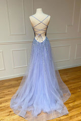 Green Prom Dress, Purple tulle sequin long prom dress tulle formal dress