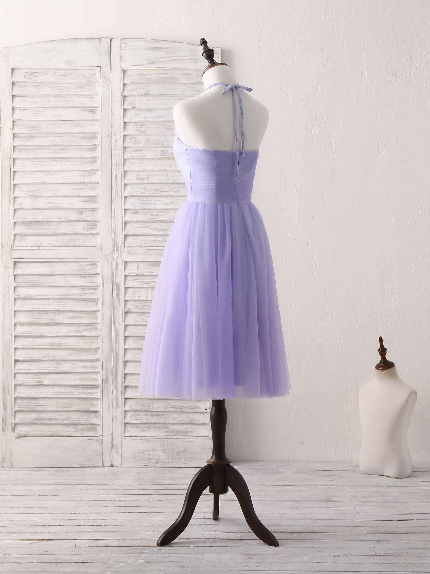 Bridal Shower Games, Purple Tulle Short Prom Dress, Simple Purple Homecoming Dress
