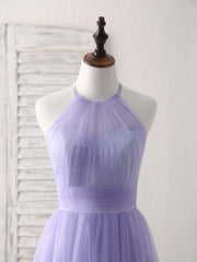 Bridesmaid Dresses Mismatched Winter, Purple Tulle Short Prom Dress, Simple Purple Homecoming Dress