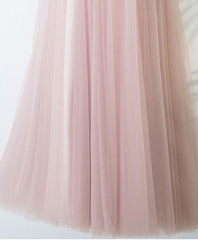 Country Wedding Dress, Pink V Neck Lace Long Prom Dress, Cheap Evening Dress