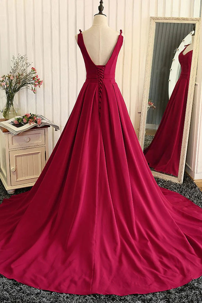Elegant Wedding, Red Fashionable Long Evening Gown, Red Prom Dress