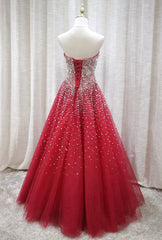 Homecoming Dresses Simpl, Red Sparkle Prom Dress , Handmade Charming Formal Gown, Prom Dress